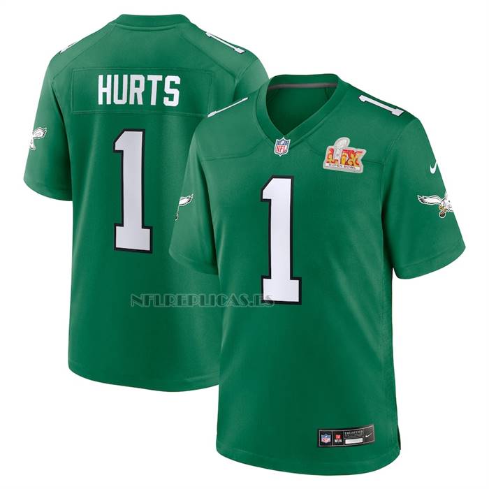 Camiseta NFL Game Philadelphia Eagles Jalen Hurts Super Bowl LIX Segunda Verde